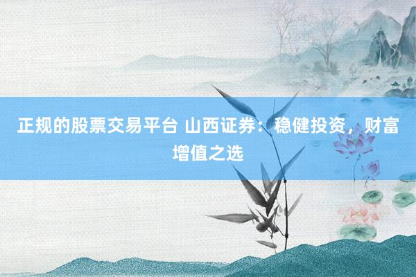 正规的股票交易平台 山西证券：稳健投资，财富增值之选