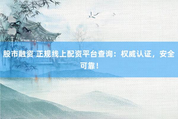 股市融资 正规线上配资平台查询：权威认证，安全可靠！