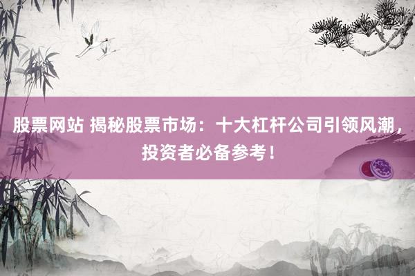 股票网站 揭秘股票市场：十大杠杆公司引领风潮，投资者必备参考！