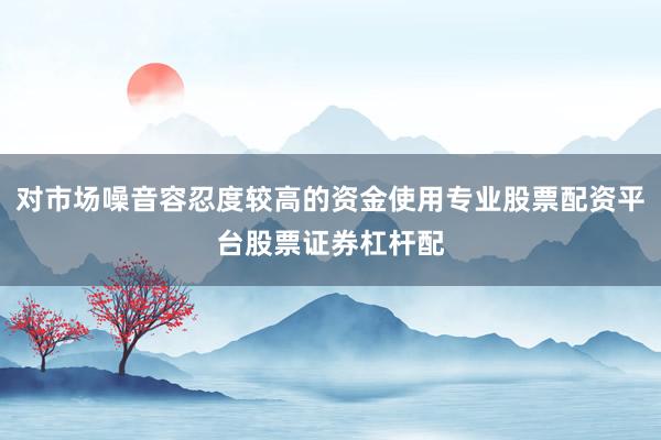 对市场噪音容忍度较高的资金使用专业股票配资平台股票证券杠杆配