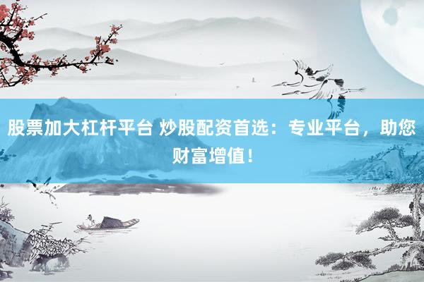 股票加大杠杆平台 炒股配资首选：专业平台，助您财富增值！