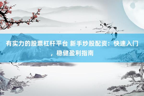 有实力的股票杠杆平台 新手炒股配资：快速入门，稳健盈利指南